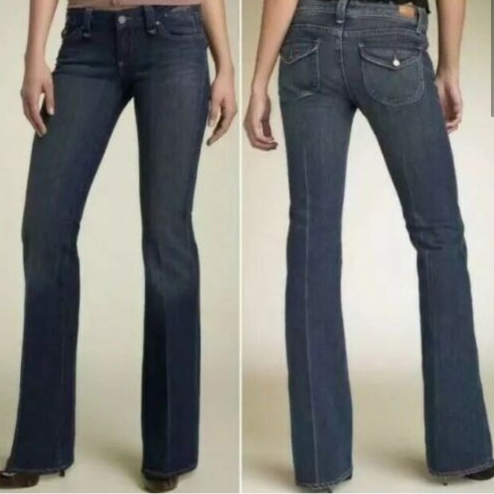 PAIGE PREMIUM DENIM PICO LOW RISE BOOTCUT Womens Dark Wash Jeans sz 26 MRSP $200